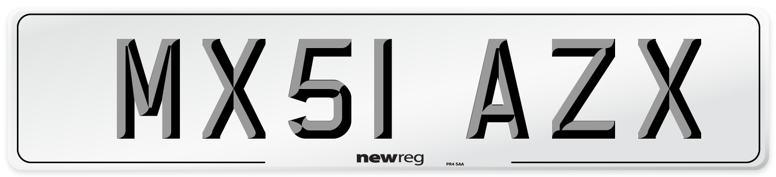 MX51 AZX Number Plate from New Reg